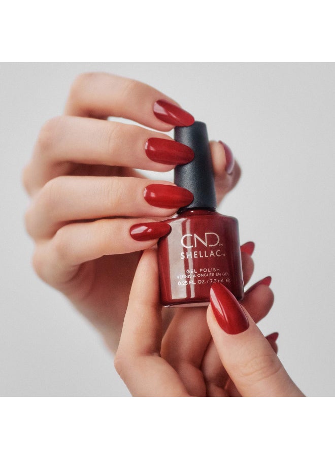 Cnd Shellac Gel Nail Polish, Long Lasting Nailpaint Color With Curve Hugging Brush, Red/Burgundy Polish, 0.25 Fl Oz