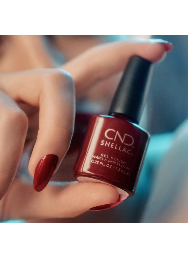 Cnd Shellac Gel Nail Polish, Long Lasting Nailpaint Color With Curve Hugging Brush, Red/Burgundy Polish, 0.25 Fl Oz