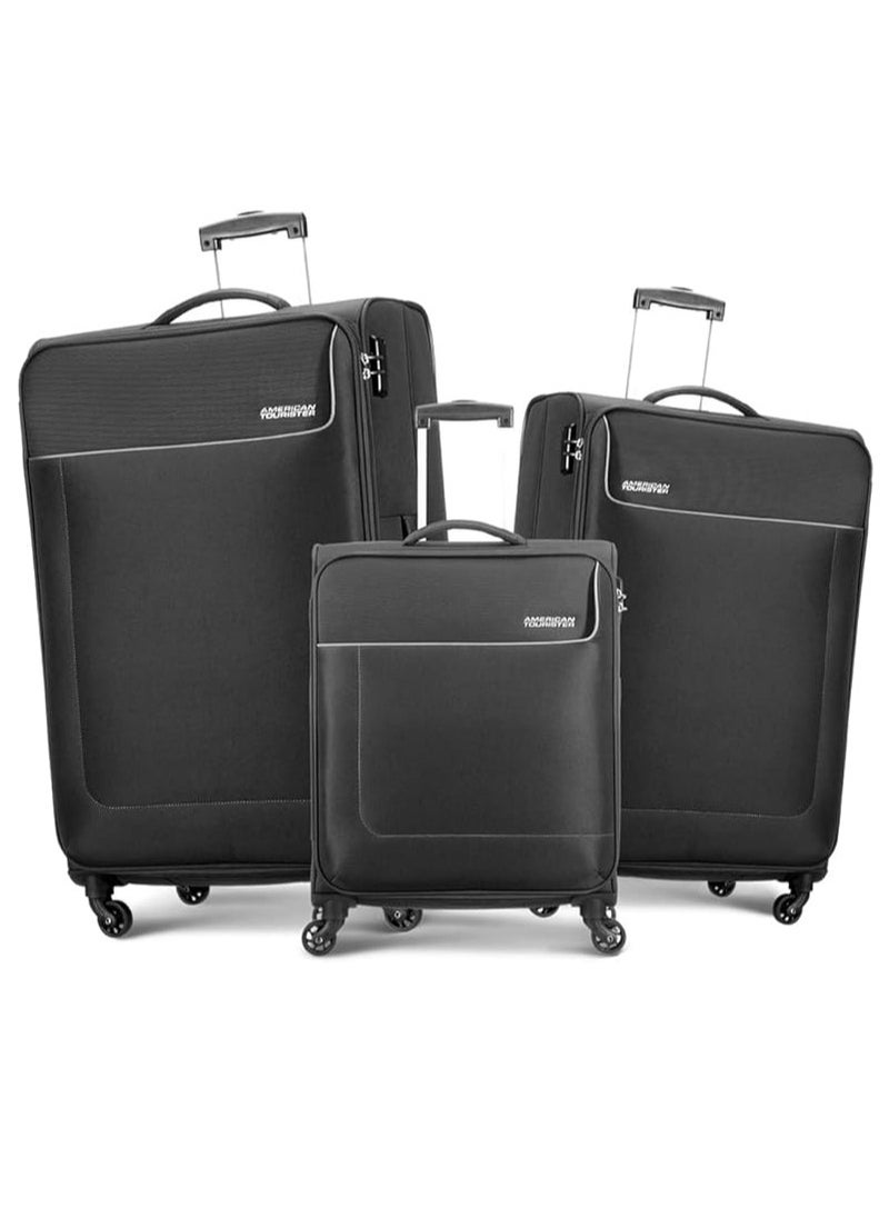 Jamaica 3PC Set 55+69+80 CM BLACK with TSA LOCK