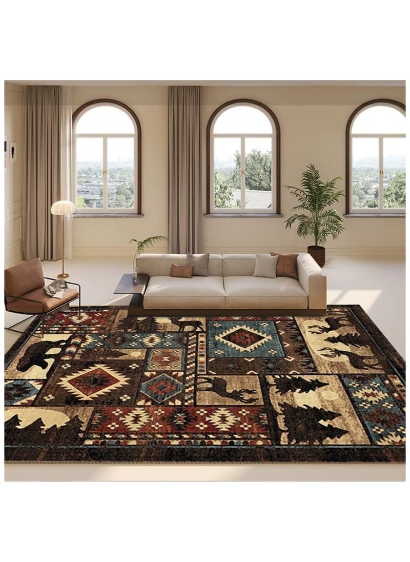 80 * 120cm Lordic Country Retro Living Room, Bedroom, Bedside Anti Slip And Wear Resistant Floor Mat