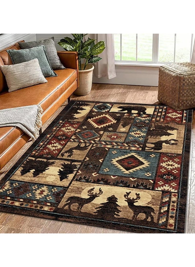 80 * 120cm Lordic Country Retro Living Room, Bedroom, Bedside Anti Slip And Wear Resistant Floor Mat