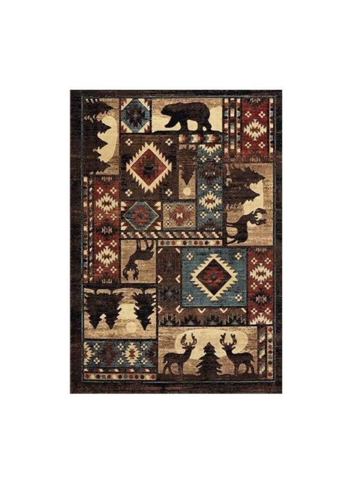 80 * 120cm Lordic Country Retro Living Room, Bedroom, Bedside Anti Slip And Wear Resistant Floor Mat