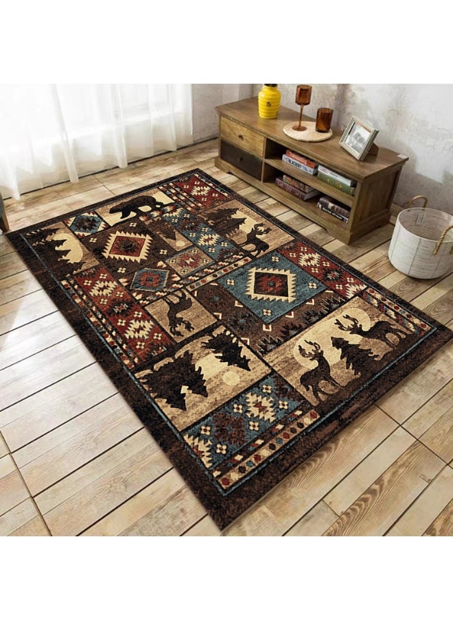 80 * 120cm Lordic Country Retro Living Room, Bedroom, Bedside Anti Slip And Wear Resistant Floor Mat