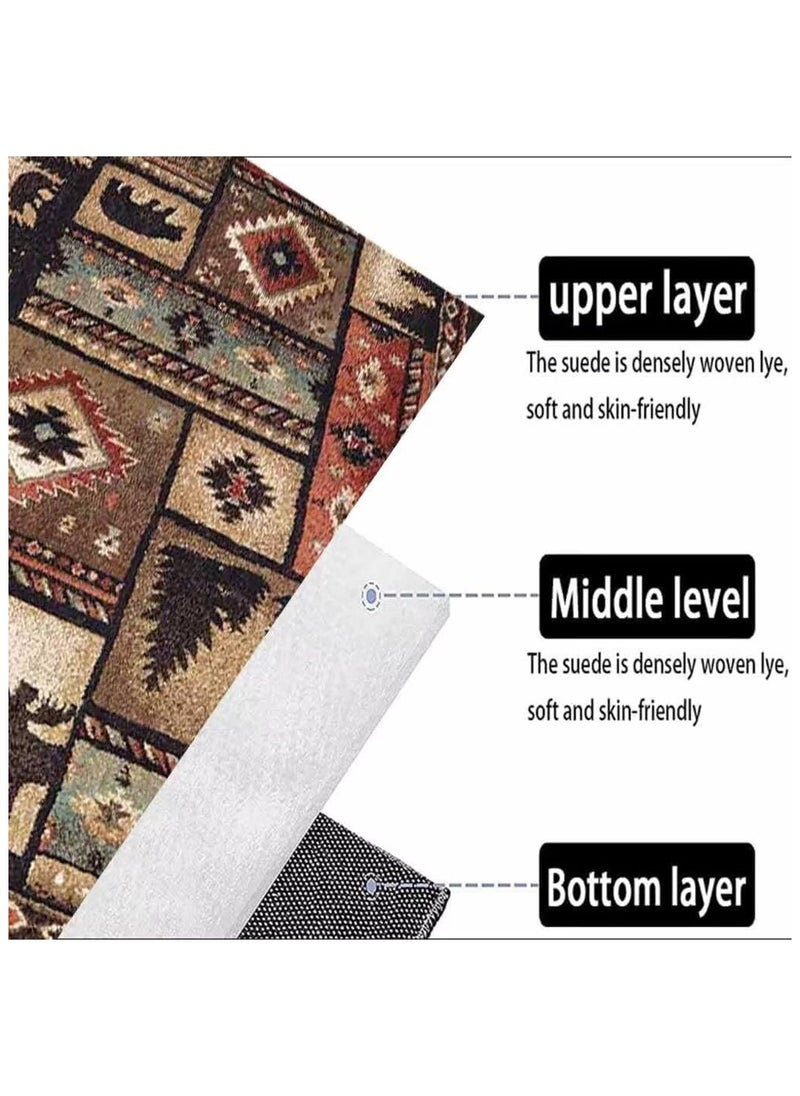 80 * 120cm Lordic Country Retro Living Room, Bedroom, Bedside Anti Slip And Wear Resistant Floor Mat