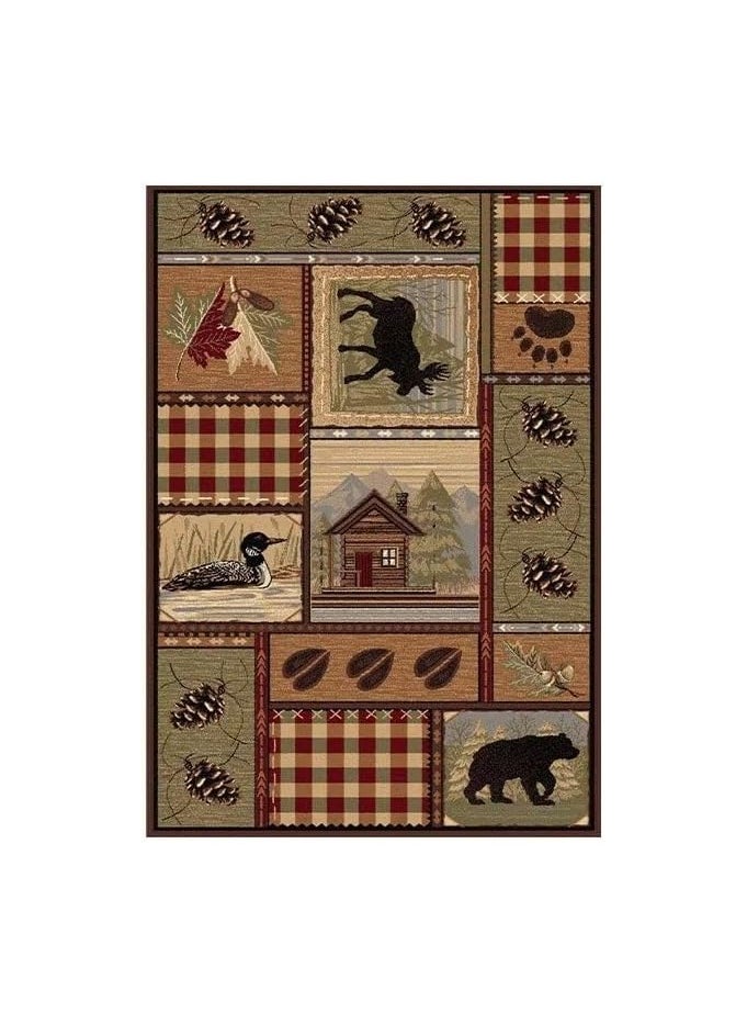 80 * 120cm Lordic Country Retro Living Room, Bedroom, Bedside Anti Slip And Wear Resistant Floor Mat