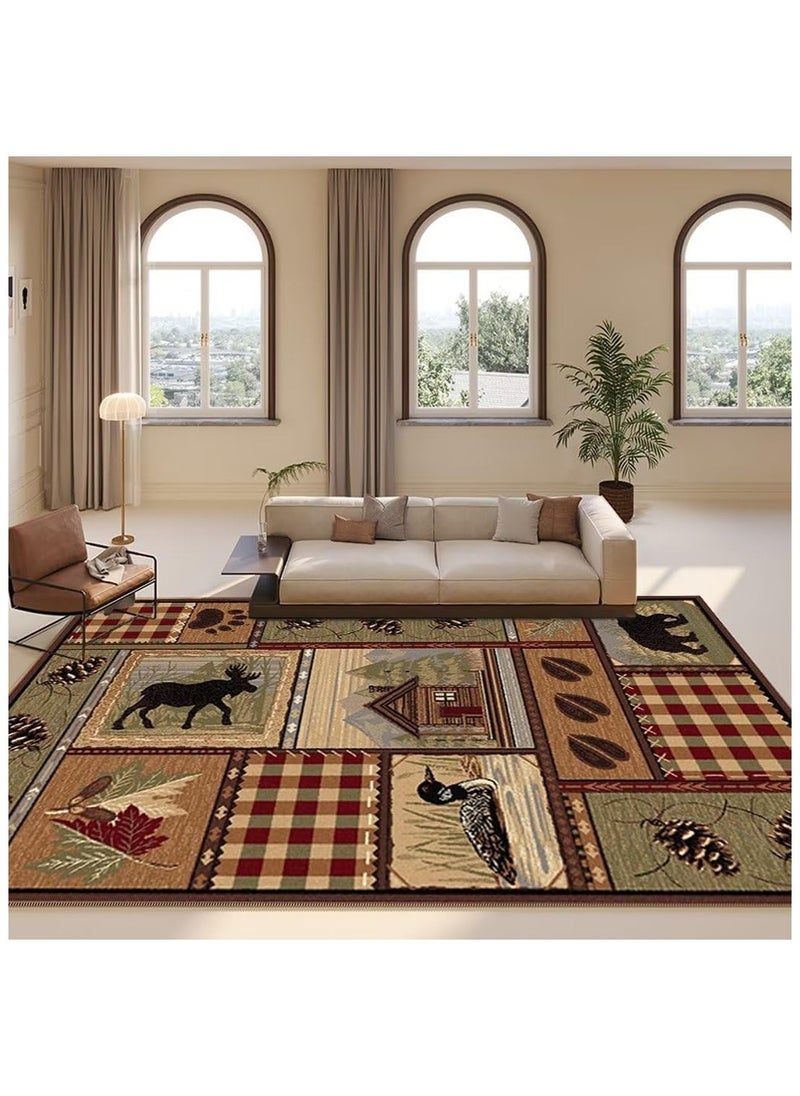 80 * 120cm Lordic Country Retro Living Room, Bedroom, Bedside Anti Slip And Wear Resistant Floor Mat