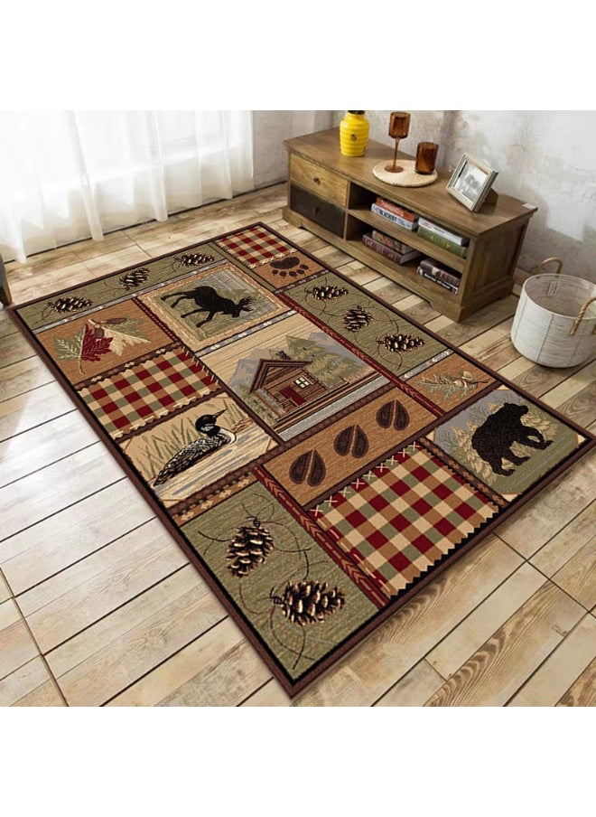 80 * 120cm Lordic Country Retro Living Room, Bedroom, Bedside Anti Slip And Wear Resistant Floor Mat