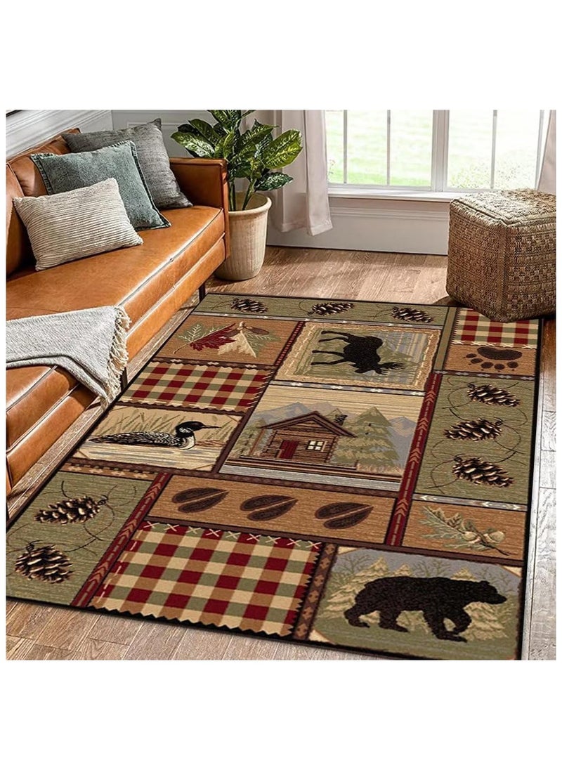 80 * 120cm Lordic Country Retro Living Room, Bedroom, Bedside Anti Slip And Wear Resistant Floor Mat