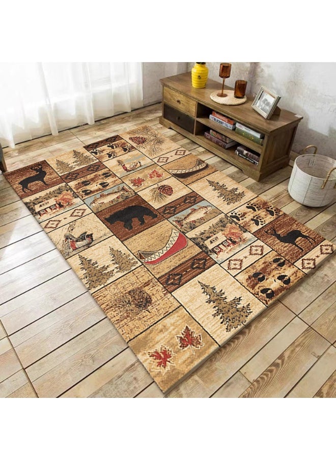 80 * 120cm Lordic Country Retro Living Room, Bedroom, Bedside Anti Slip And Wear Resistant Floor Mat