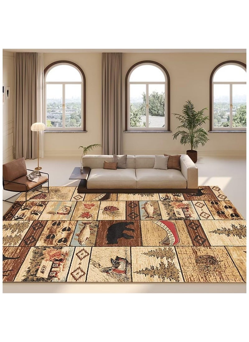 80 * 120cm Lordic Country Retro Living Room, Bedroom, Bedside Anti Slip And Wear Resistant Floor Mat