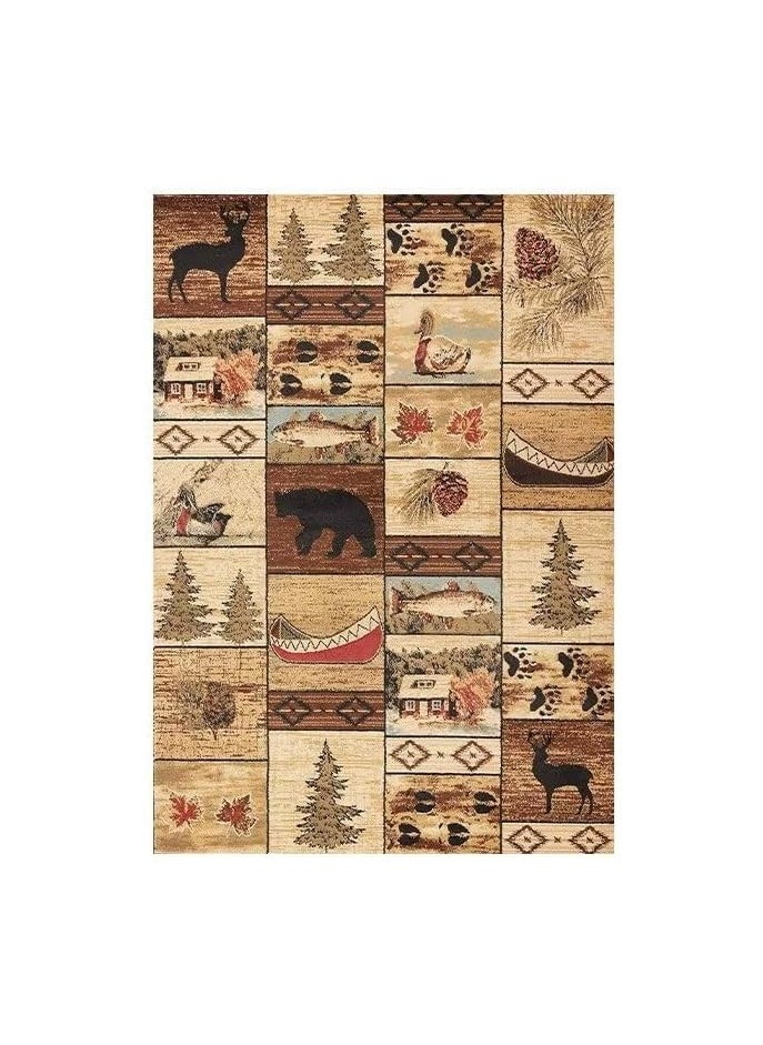 80 * 120cm Lordic Country Retro Living Room, Bedroom, Bedside Anti Slip And Wear Resistant Floor Mat