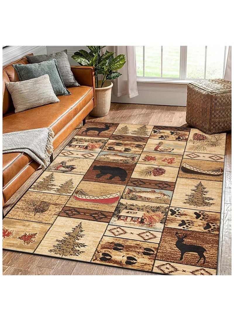 80 * 120cm Lordic Country Retro Living Room, Bedroom, Bedside Anti Slip And Wear Resistant Floor Mat