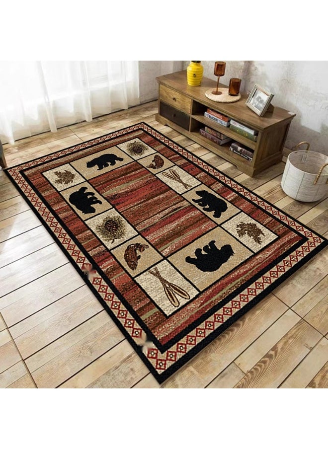 80 * 120cm Lordic Country Retro Living Room, Bedroom, Bedside Anti Slip And Wear Resistant Floor Mat