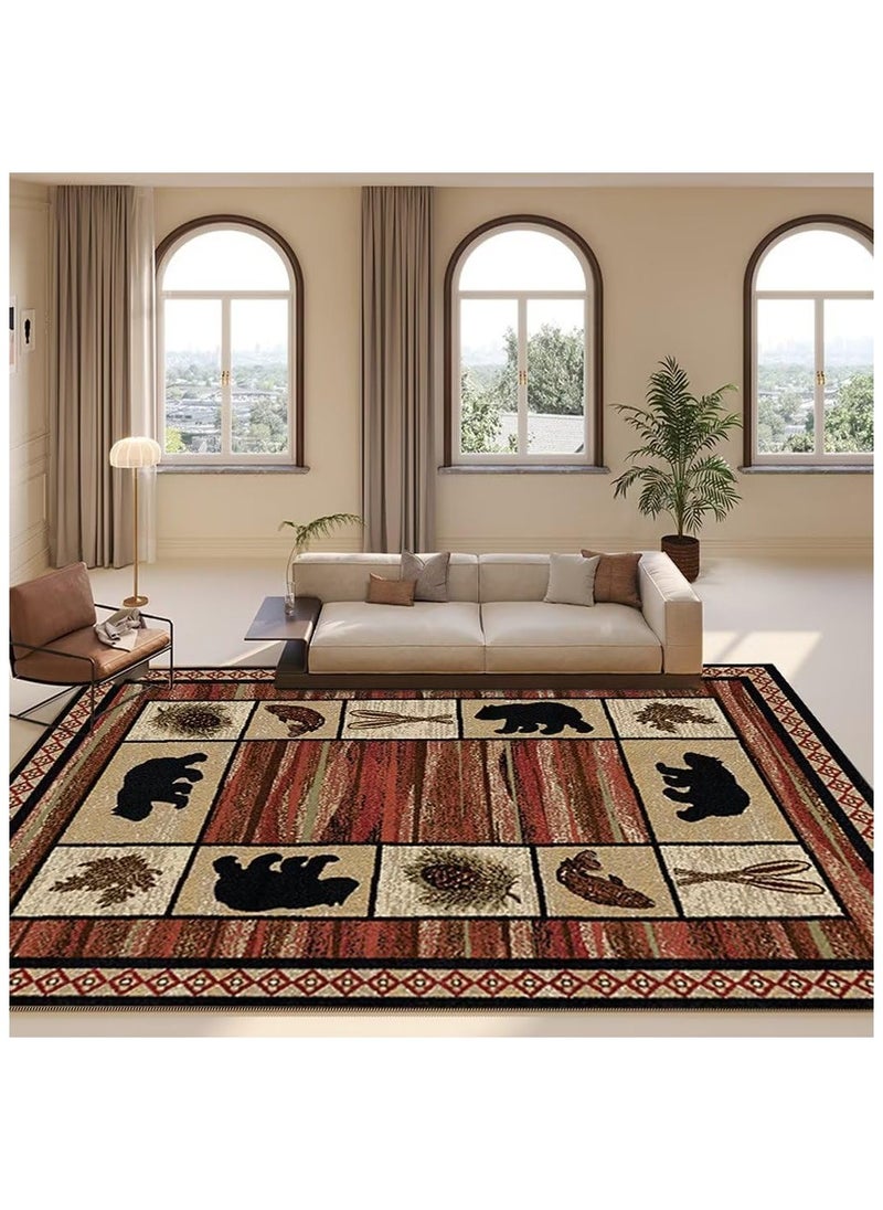 80 * 120cm Lordic Country Retro Living Room, Bedroom, Bedside Anti Slip And Wear Resistant Floor Mat