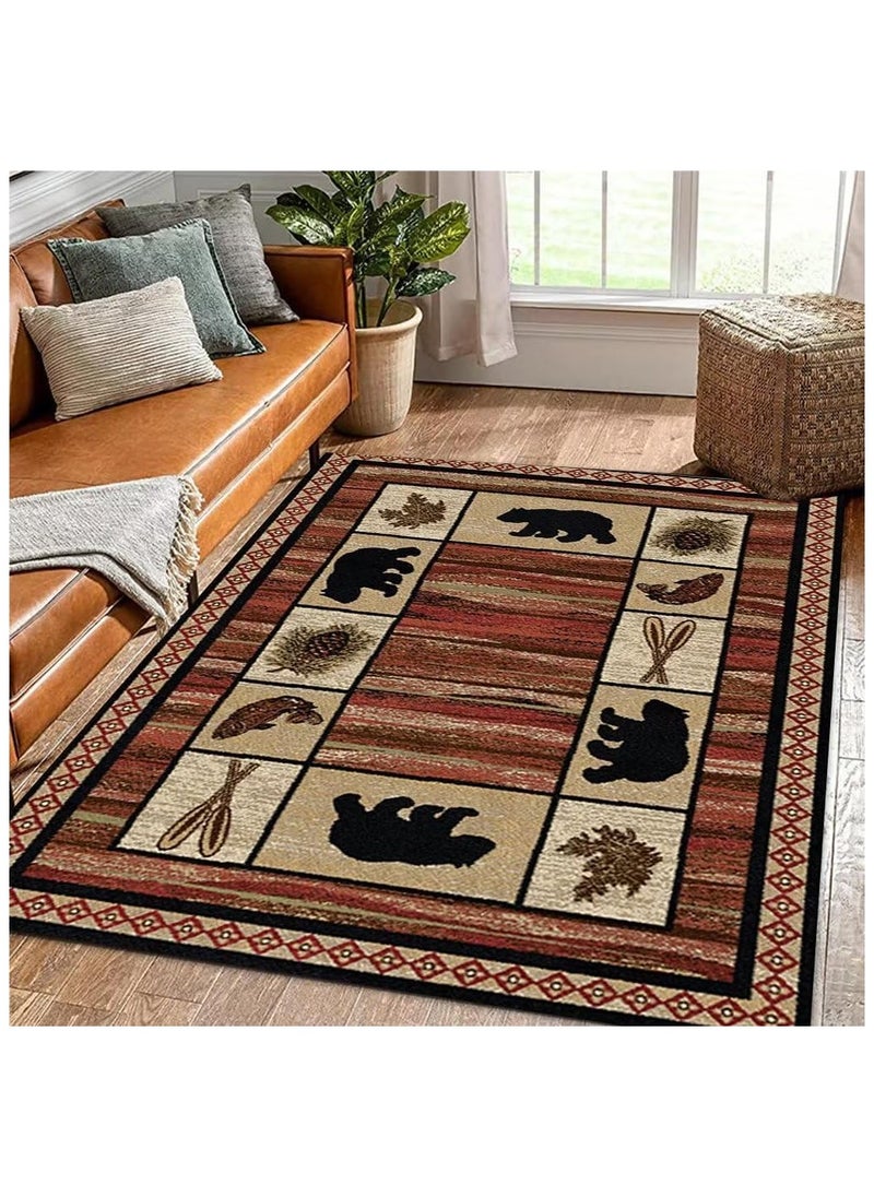 80 * 120cm Lordic Country Retro Living Room, Bedroom, Bedside Anti Slip And Wear Resistant Floor Mat