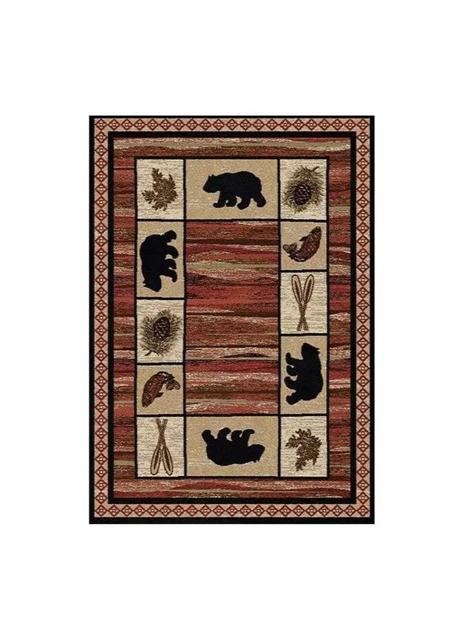 80 * 120cm Lordic Country Retro Living Room, Bedroom, Bedside Anti Slip And Wear Resistant Floor Mat