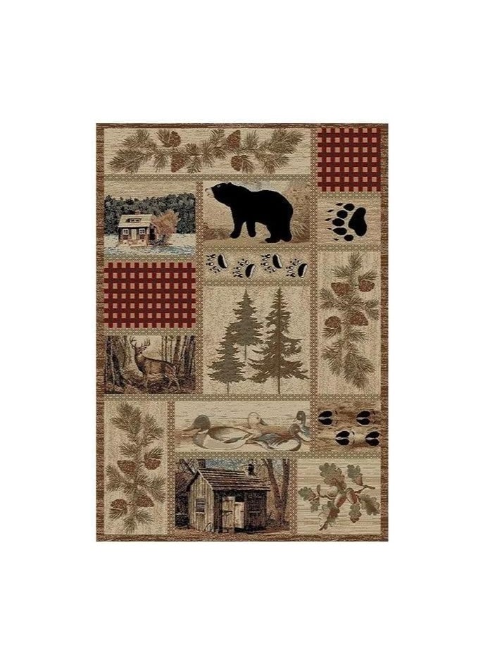 80 * 120cm Lordic Country Retro Living Room, Bedroom, Bedside Anti Slip And Wear Resistant Floor Mat