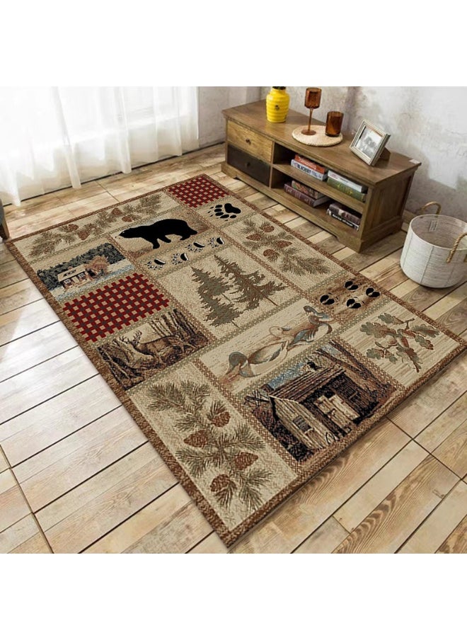 80 * 120cm Lordic Country Retro Living Room, Bedroom, Bedside Anti Slip And Wear Resistant Floor Mat