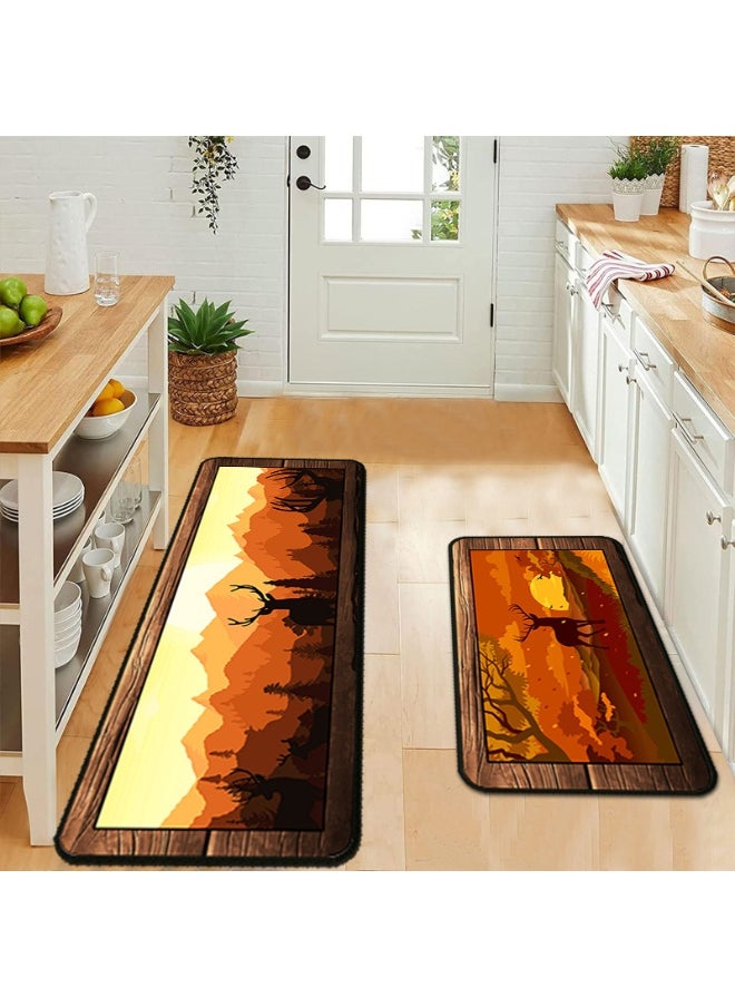 40*60+40*120cm 2-Piece Non-Slip Washable Mat Set for Entryway, Bathroom, and Kitchen