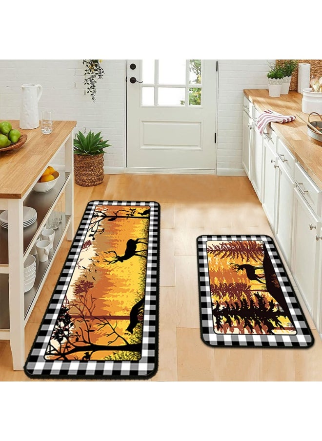 40*60+40*150cm Entrance Two-Piece Non-Slip Water Washable Bath Mat Set for Bathroom and Kitchen