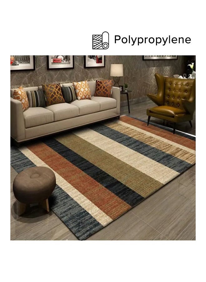 Warm Luxurious Modern Printed Rectangular Anti-Slip Carpet Polypropylene Multicolour 140x200cm