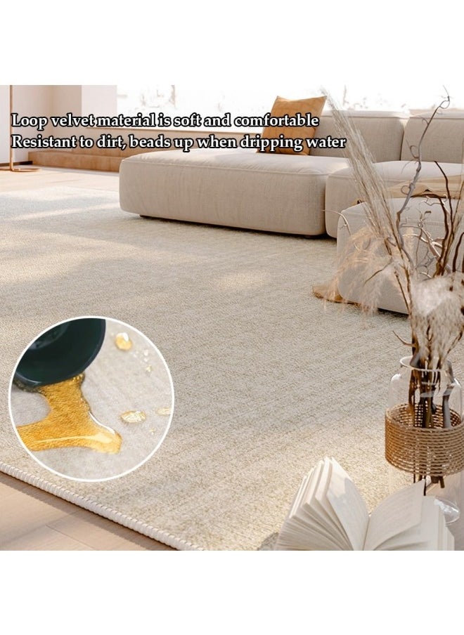 Living Room Rugs, Non-Slip and Non-Shedding Large Rugs for Living Room, Washable Low Pile Carpet Wear-Resistant Rugs Office 200 x 300cm