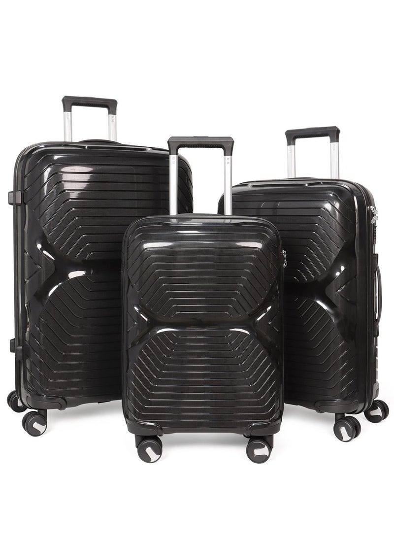 3-Piece Travel Luggage Set Unbreakable Light Weight with 360 Degree Rotation Wheels and Anti Theft Zipper Lock,Size 20/24/28 Inch