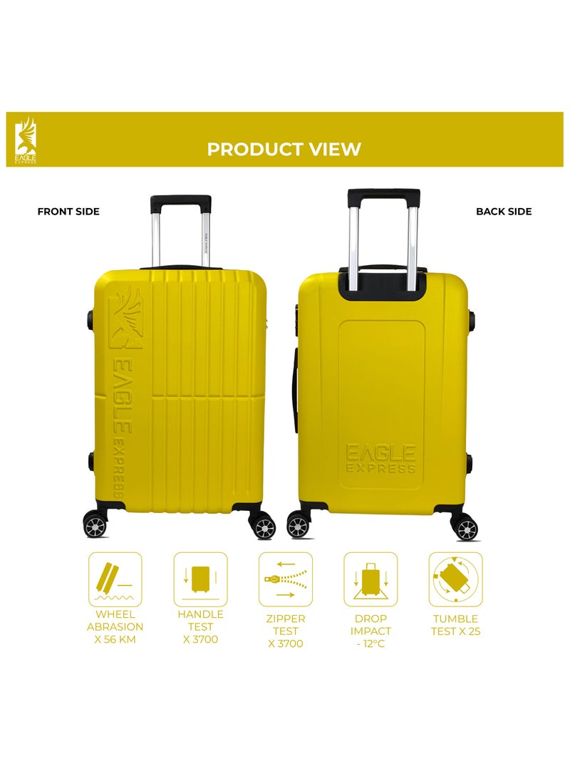 AURA ABS HARD TROLLEY 20,24,28 inch 3 Piece Set YELLOW