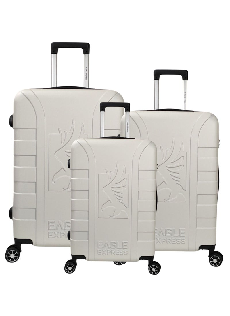 ELYSIUM ABS HARD TROLLEY 20,24,28 inch 3 Piece Set WHITE