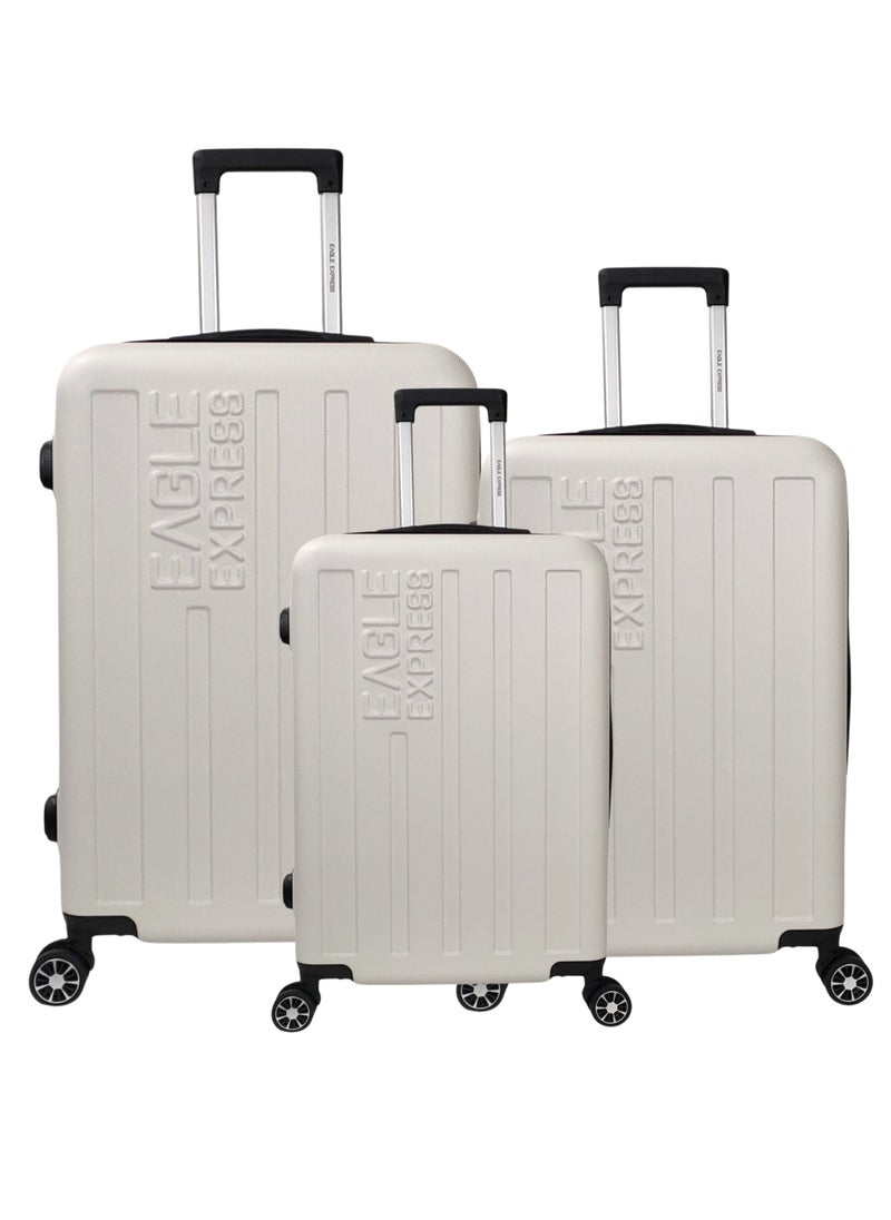 VENTURE ABS HARD TROLLEY 20,24,28 inch 3 Piece Set WHITE