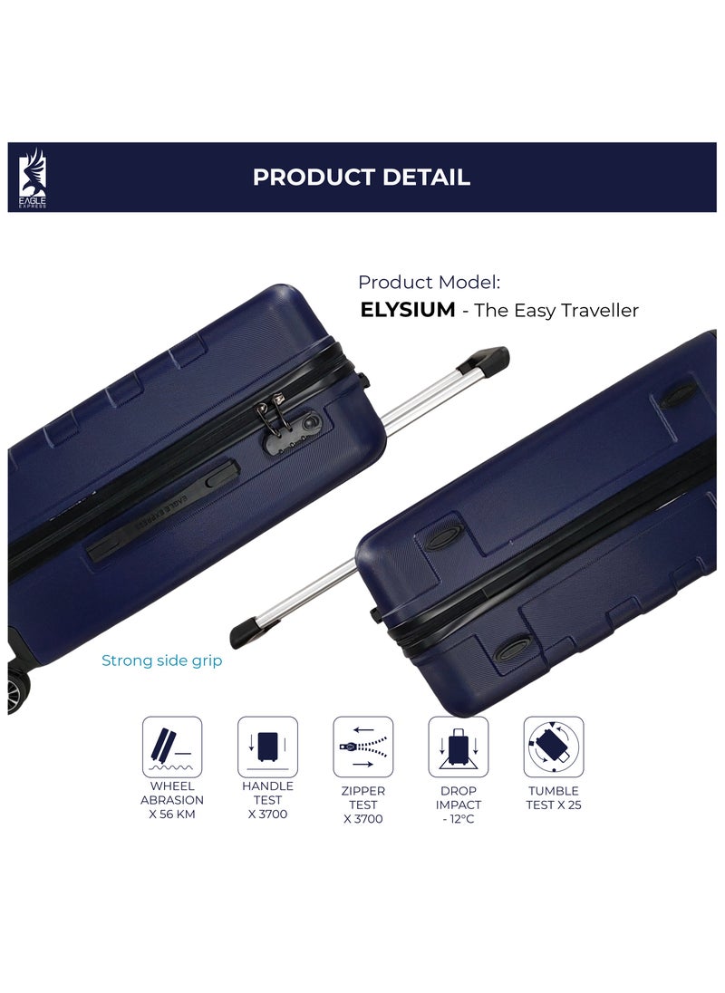 ELYSIUM ABS HARD TROLLEY 20,24,28 inch 3 Piece Set NAVY BLUE