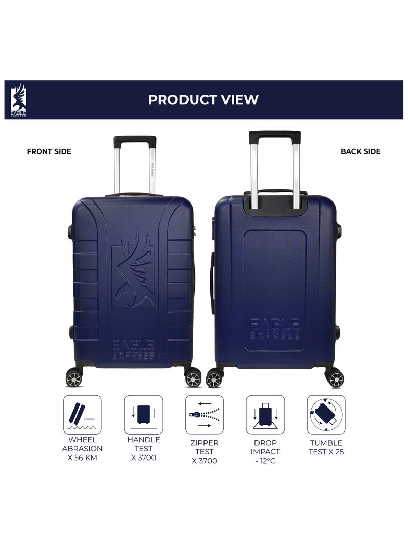 ELYSIUM ABS HARD TROLLEY 20,24,28 inch 3 Piece Set NAVY BLUE