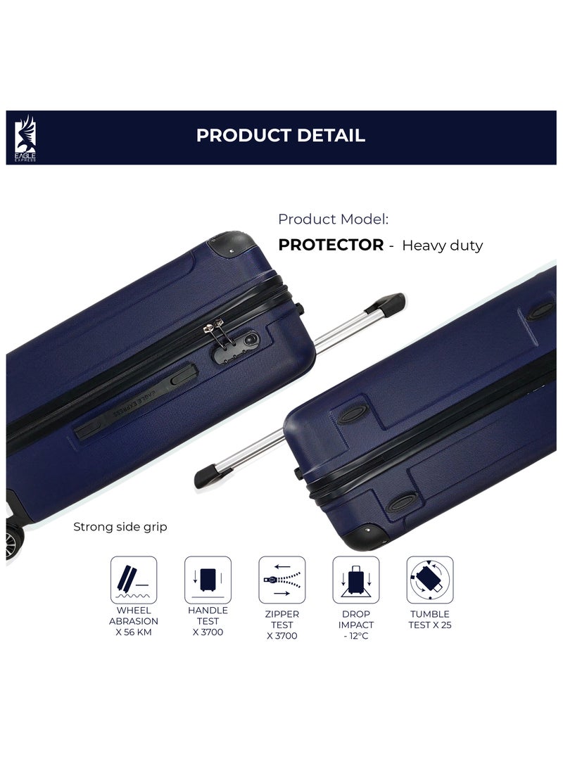 PROTECTOR ABS HARD TROLLEY 20,24,28 inch 3 Piece Set NAVY BLUE