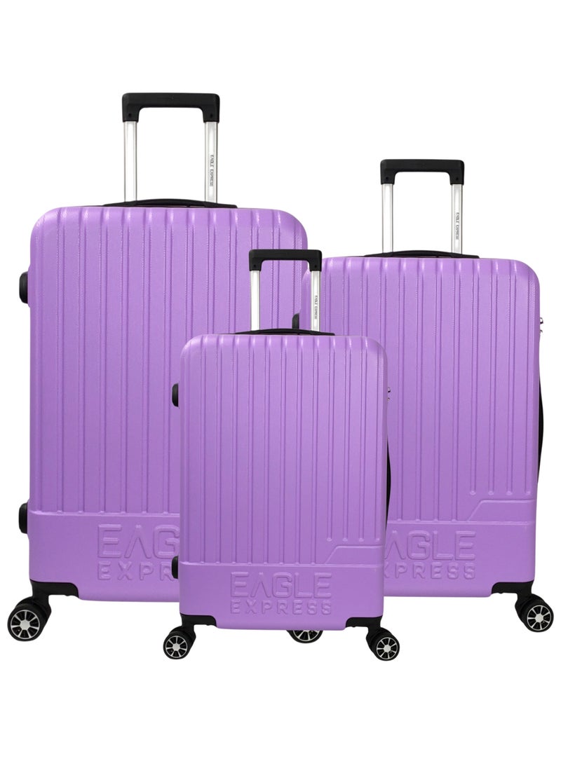 FUSION ABS HARD TROLLEY 20,24,28 inch 3 Piece Set ORCHID