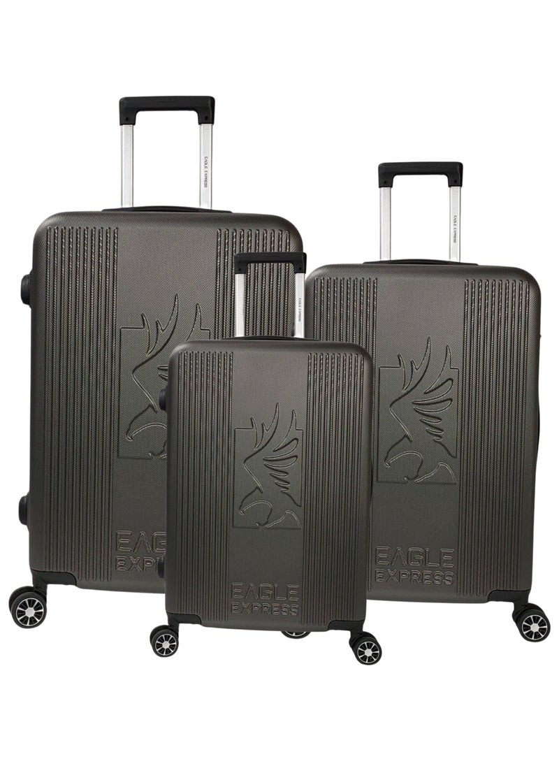 RAMBLE ABS HARD TROLLEY 20,24,28 inch 3 Piece Set GREY