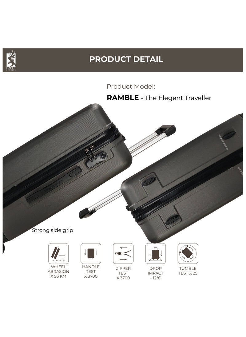 RAMBLE ABS HARD TROLLEY 20,24,28 inch 3 Piece Set GREY