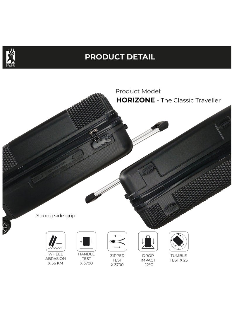 HORIZONE ABS HARD TROLLEY 20,24,28 inch 3 Piece Set BLACK