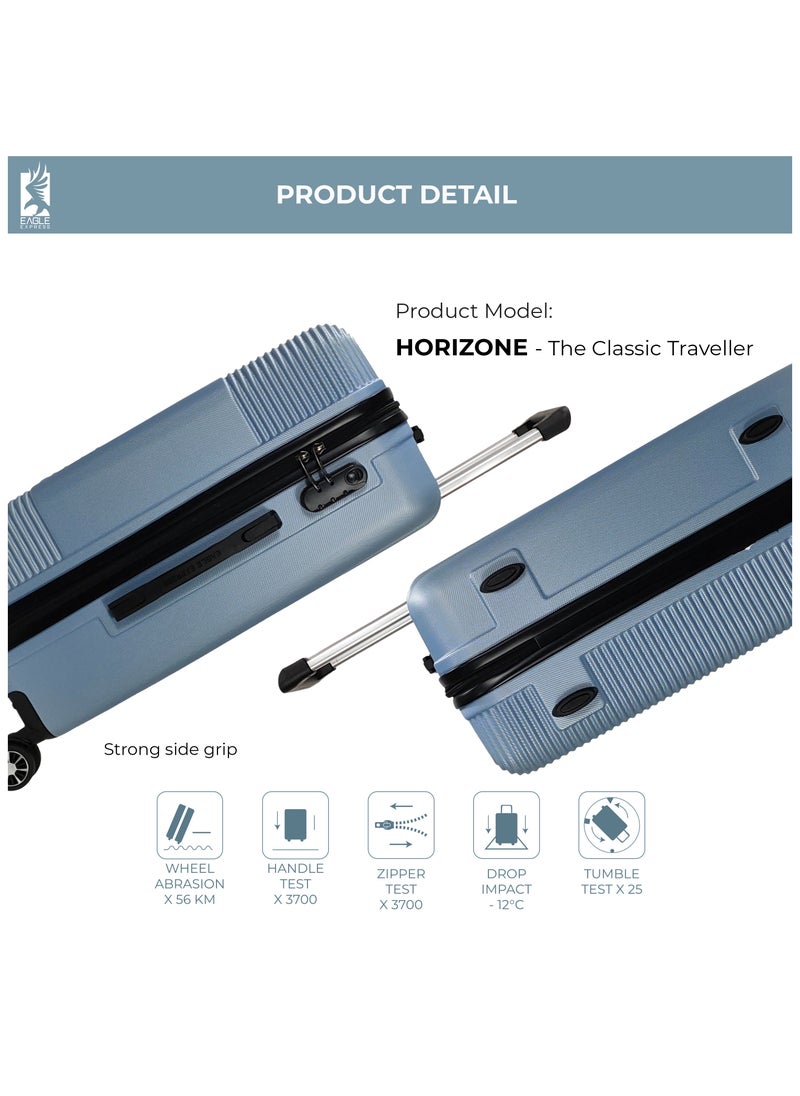 HORIZONE ABS HARD TROLLEY 20,24,28 inch 3 Piece Set ICE BLUE