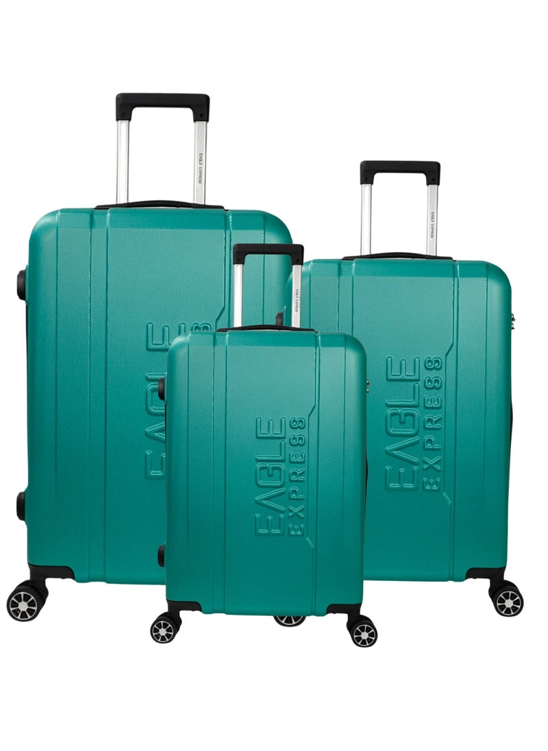 PATRON ABS HARD TROLLEY 20,24,28 inch 3 Piece Set AQUA MARIN