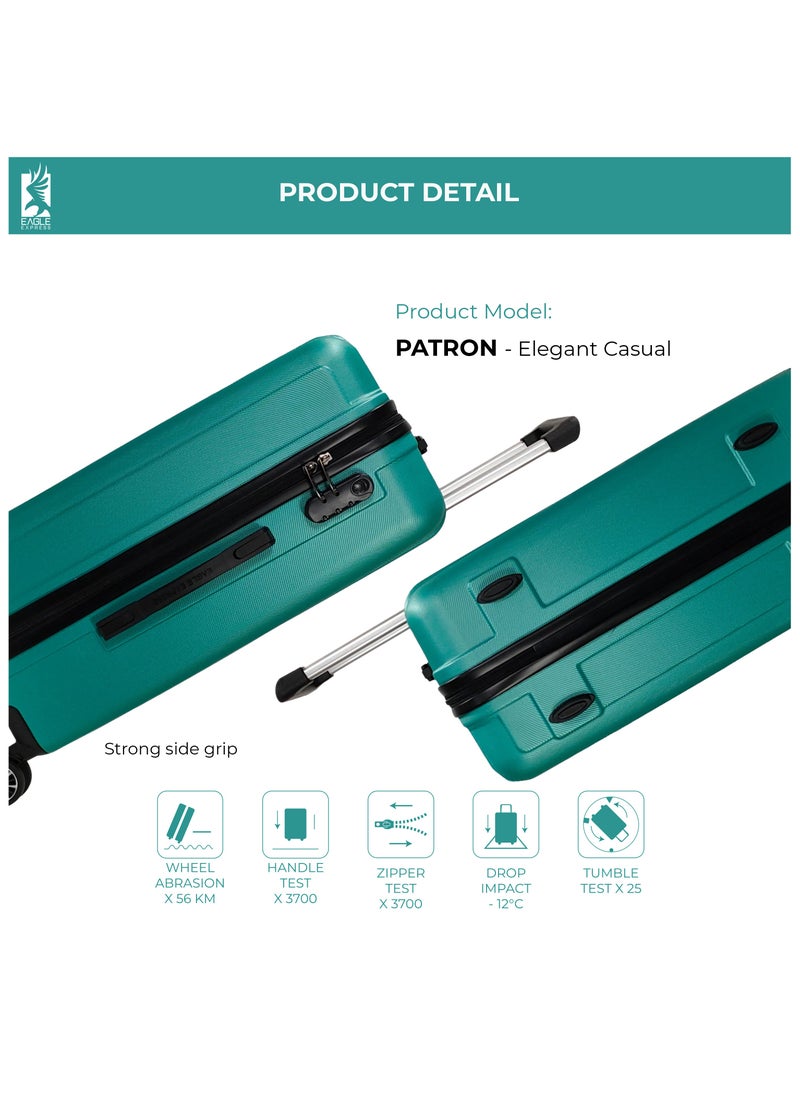 PATRON ABS HARD TROLLEY 20,24,28 inch 3 Piece Set AQUA MARIN