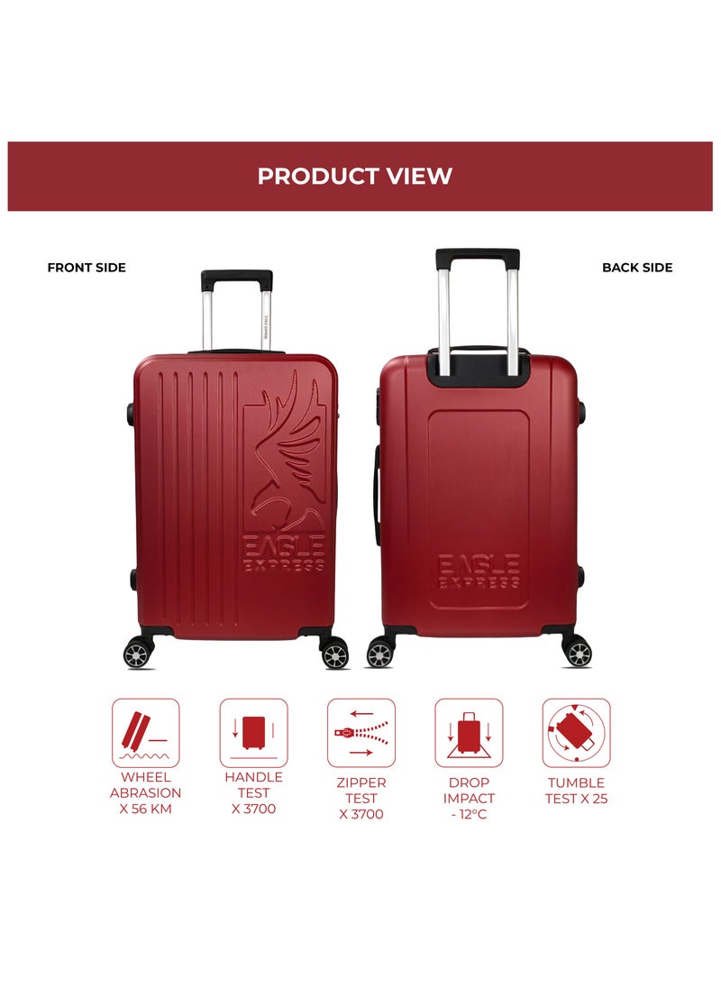 SUPERIOR ABS HARD TROLLEY 20,24,28 inch 3 Piece Set BURGUNDY