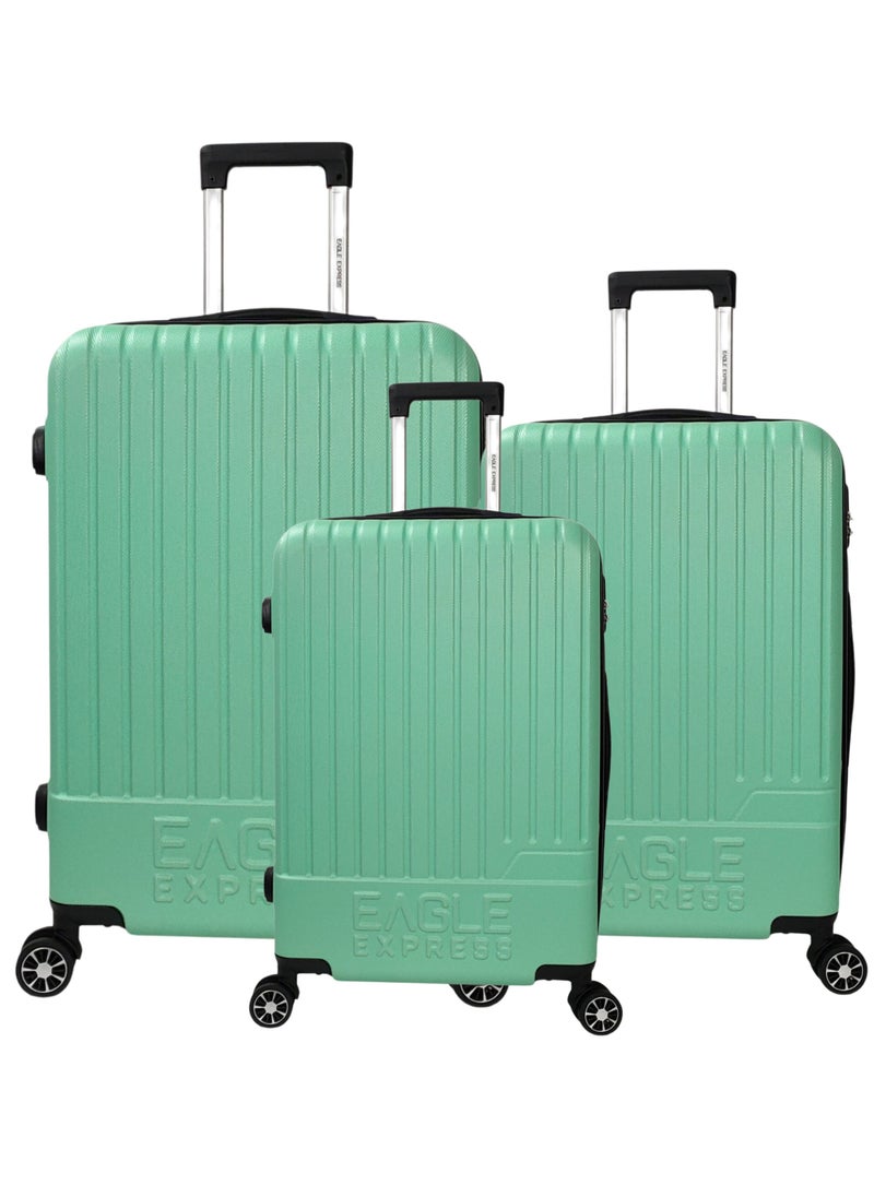 FUSION ABS HARD TROLLEY 20,24,28 inch 3 Piece Set LIGHT GREEN