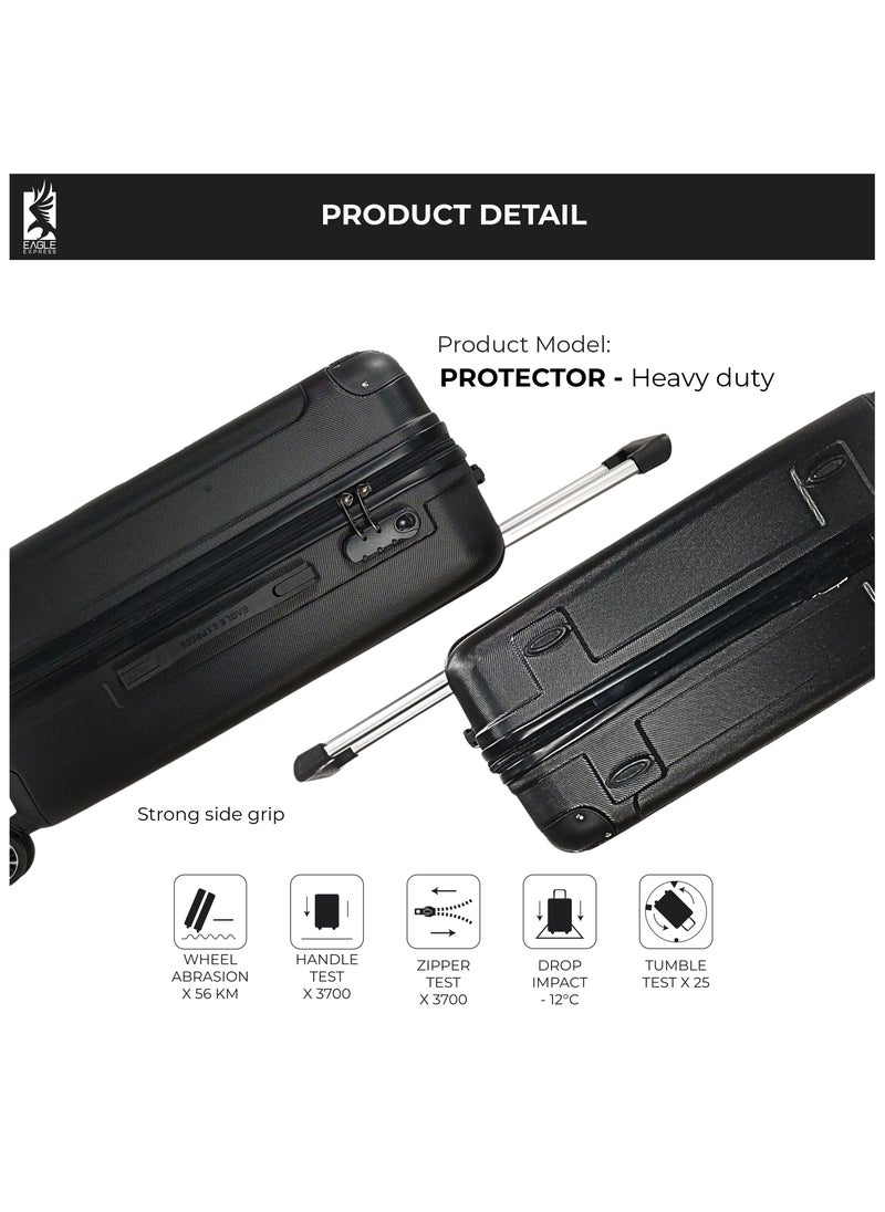 PROTECTOR ABS HARD TROLLEY 20,24,28 inch 3 Piece Set BLACK