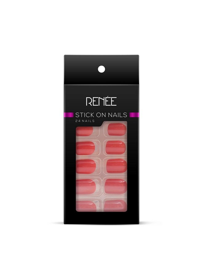 Stick On Nails Bn 07| 24 Reusable Artificial Fake Nail Set| Lightweight & Long Lasting| Easy To Use| Quick Fix For Festivals & Special Occasions