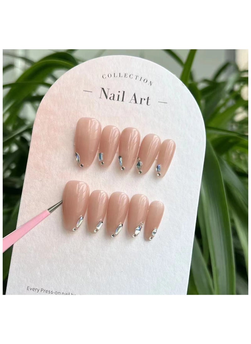 Binzo Beauty Press On Handmade Nails, 10pcs,Nails Art , Acrylic Nails, False Nails，Natually Nails