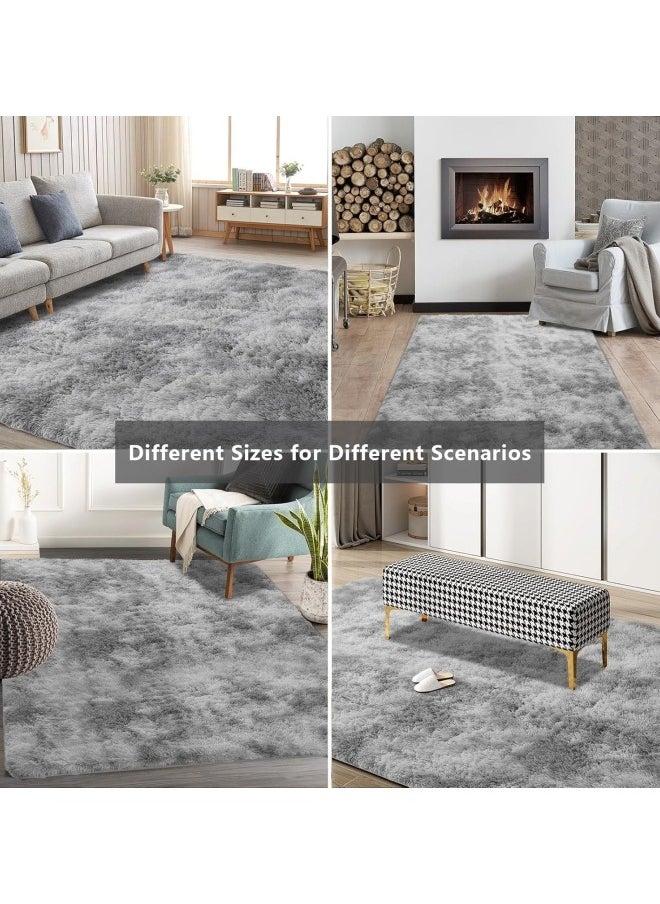 Area Rugs Living Room Super Fluffy Soft Touch Rug Thickened Washable Bottom Anti-Skid Large Area Rugs Indoor Modern Home Decor Floor Carper Light Grey