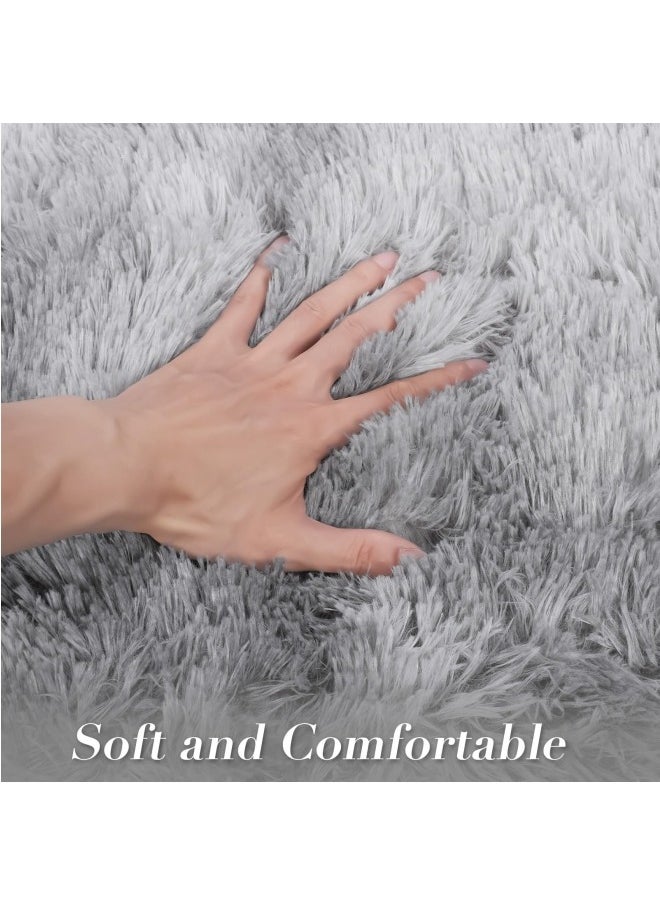 Area Rugs Living Room Super Fluffy Soft Touch Rug Thickened Washable Bottom Anti-Skid Large Area Rugs Indoor Modern Home Decor Floor Carper Light Grey