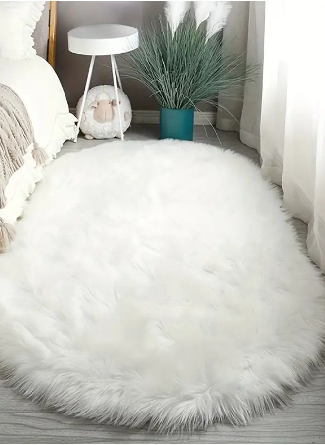 Modern Rugs Fluffy Soft Touch Dazzle Sparkle Area Rug Carpet Small for Living Room Bedroom Floor Mat Oval 60*120cm