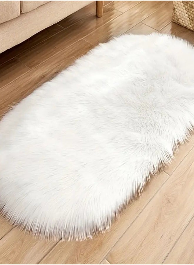 Modern Rugs Fluffy Soft Touch Dazzle Sparkle Area Rug Carpet Small for Living Room Bedroom Floor Mat Oval 60*90cm