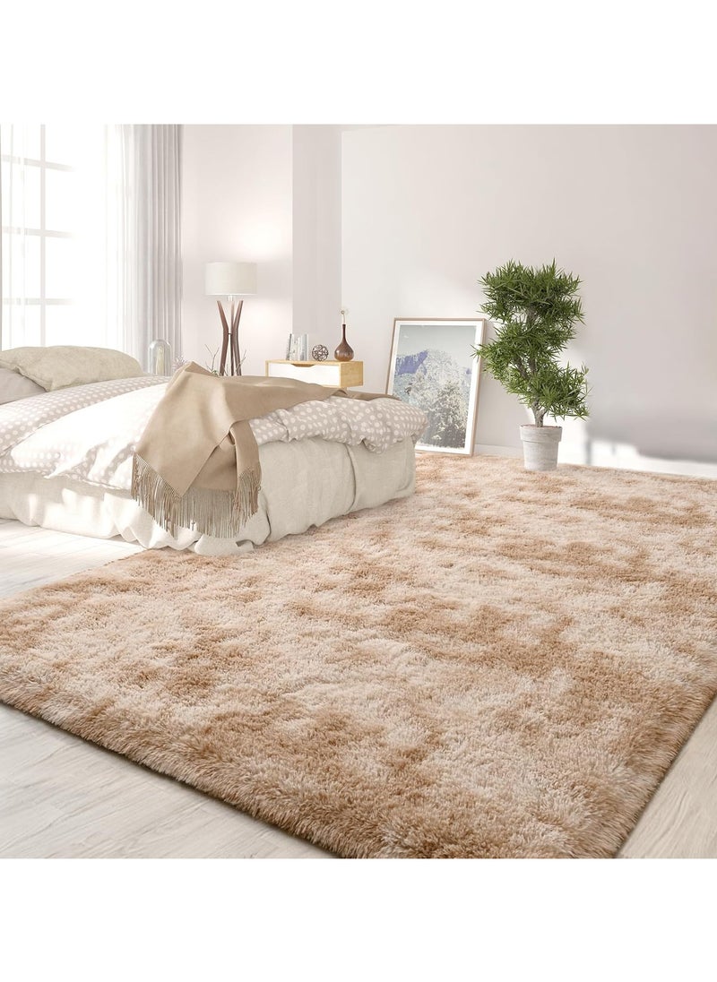 Rugs For Living Room,Soft Fluffy Area Rug Bedroom Living Room Shaggy Washable Anti-Skid Comfortable Large Rugs Indoor Modern Home Decor Floor Carpet (Beige)